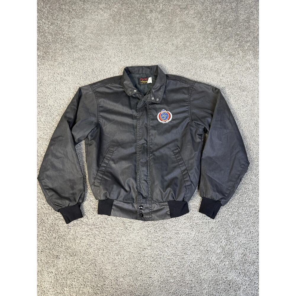 Pla-Jac By Dunbrooke Jacket Mens 40 Black Bomber Canvas Lined Full Zip